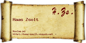 Haas Zsolt névjegykártya
